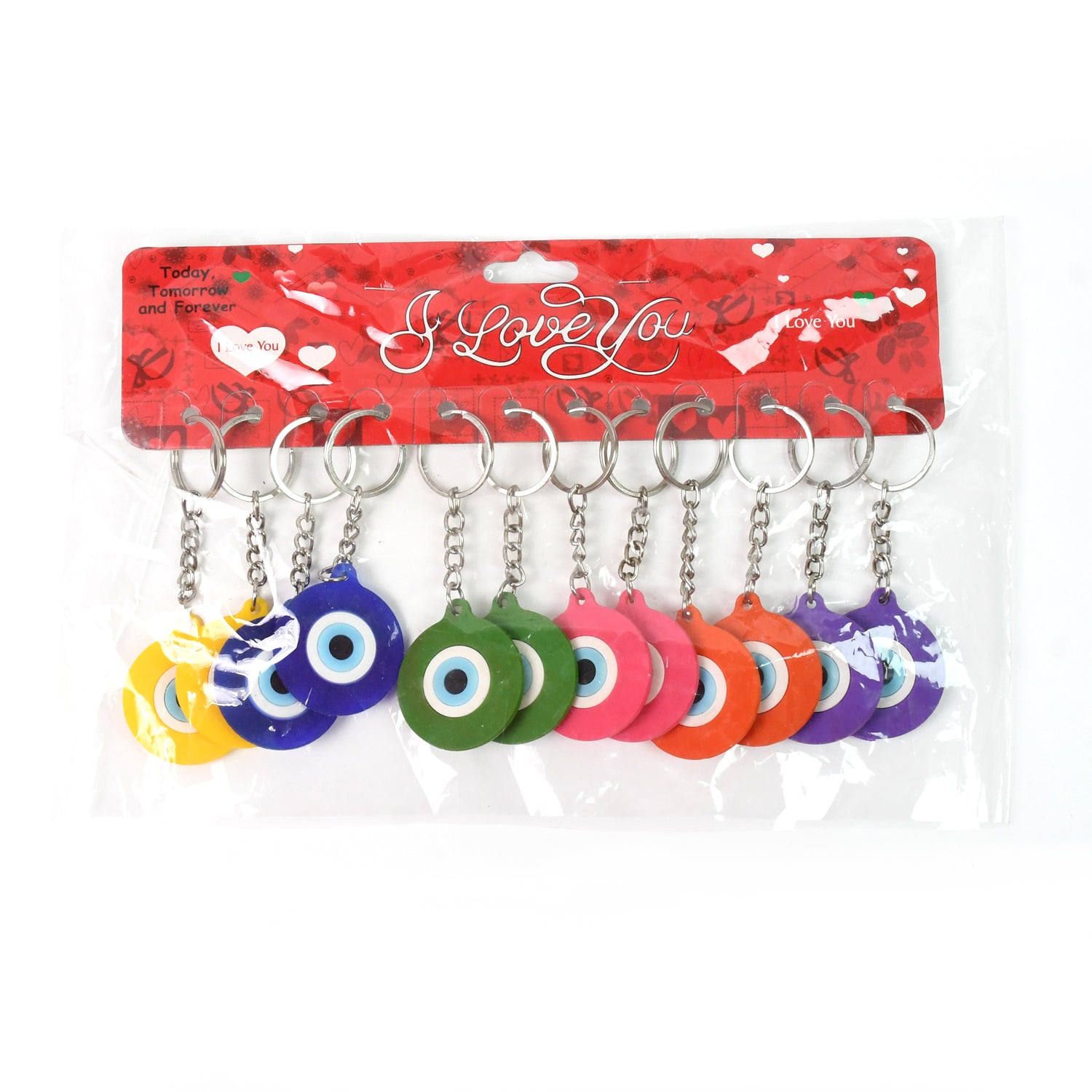 Evil Eye Rubber  Silicone Keychain (12 Pcs Set  Mix Color) Evil Eye Rubber  Silicone Keychain (12 Pcs Set  Mix Color)